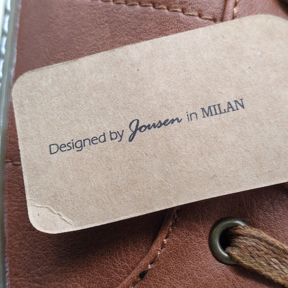Jonsen Milan Shoes Mens Amy877 Brown 9.5 Leather Sneaker Walking Comfort NEW